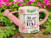  28cmx14cmx12cm-es, csodaszpen festett, nagymret, kermia locsol: flamings-virgos