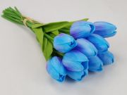  35cm hossz, 4,5-5cm-es fej, csodaszp, leth szilikon-gumi tulipn, 2db levllel: kirlyk-lila cirmos