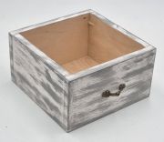  15cmx15cmx8cm-es antik hats fbl kszlt dekor-fik, rz fogantyval: szrke