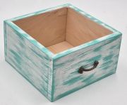  15cmx15cmx8cm-es antik hats fbl kszlt dekor-fik, rz fogantyval: trkiz