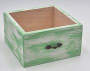  15cmx15cmx8cm-es antik hats fbl kszlt dekor-fik, rz fogantyval: menta