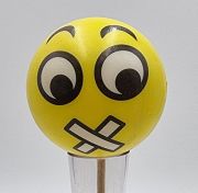  7cm tmrj smile labda 20cm-es fa beszr plcn: ragtapaszos szj