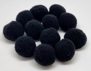  20mm-es, tmr gyapj pompon, goly: koromfekete