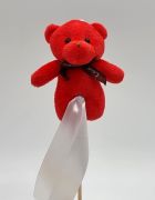  12cm magas plss ll maci figura, 20cm-es fa beszr plcn: piros