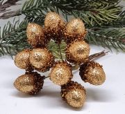 10db-os 3cm-es, klnleges apr gyngys csillmos makkcsokor 5cm-es beszrszron: bronz