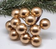  12db-os 2cm-es, szatn fny, veggmb hats csokor 10cm-es beszrszron: arany