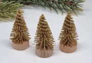  4cm magas csillog csillmos mini fenyfa dekorci: arany