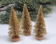  8cm magas csillog csillmos mini fenyfa dekorci: arany