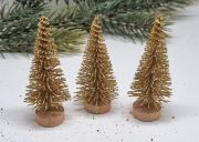  6cm magas csillog csillmos mini fenyfa dekorci: arany