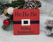  4cmx4cm-es sznes fa dekor tbla: Ho-Ho-Ho tlap pocak