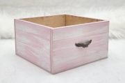  15cmx15cmx8cm-es antik hats fbl kszlt dekor-fik: rzsaszn
