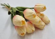 35cm hossz, 4,5-5cm-es fej, csodaszp, leth szilikon-gumi tulipn, 2db levllel: vaj-rzsaszn
