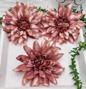  12cm-es, extra minsg, gynyr sokszirm selyem dlia fej: cirmos rosebrown