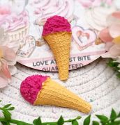  6cmx2,5cm-es gombcos tlcsres fagyi, kermia dekor: magenta