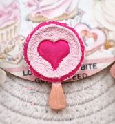  5,5cmx4cm-es szvecsks-kerek plciks jgkrm, kermia dekor: rzsaszn-pink