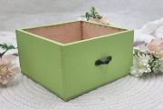  15cmx15cmx8cm-es fbl kszlt dekor-fik, rz fogantyval: matt menta
