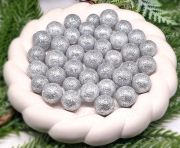  1-1,5cm-es tndklen csillog glitteres hungarocell goly: ezst