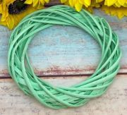  20cm tmrj, rusztikus fonott vessz-koszor: menta