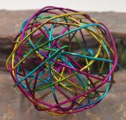  3,5cm tmrj rattan goly, drt goly: fnyes magenta-arany-trkiz