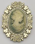  4cmx3cm-es, Cameo bross, arany keretes, ovlis, t nlkli bross: zslya