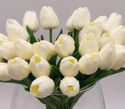  33cm hossz, 4,5cm-es fej, csodaszp, leth szilikon-gumi tulipn, 2db levllel: trtfehr