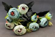  28cm hossz, 6 g, 9db 2,5-4cm-es virg, zld leveles boglrka csokor: trkz