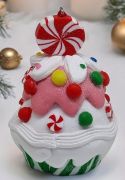  8,5cmx6cm-es, csupacukor, Karcsonyi cupcake, muffin, felakaszthat: rzsaszn cukorks