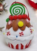  8,5cmx6cm-es, csupacukor, Karcsonyi cupcake, muffin, felakaszthat: zld cukorks